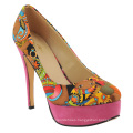 New West African Printed Fabrics Fashion High Heel Shoes (HCY02-1354)